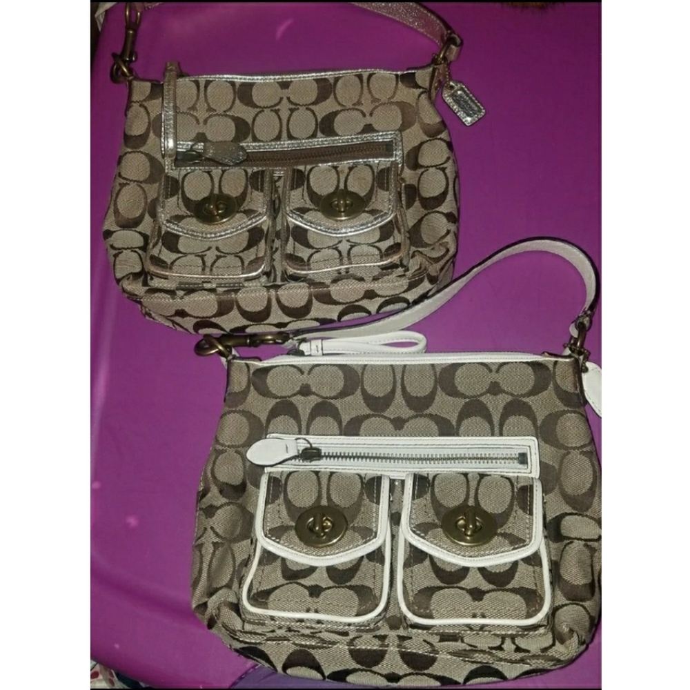 Coach signature top handle pouch 41172